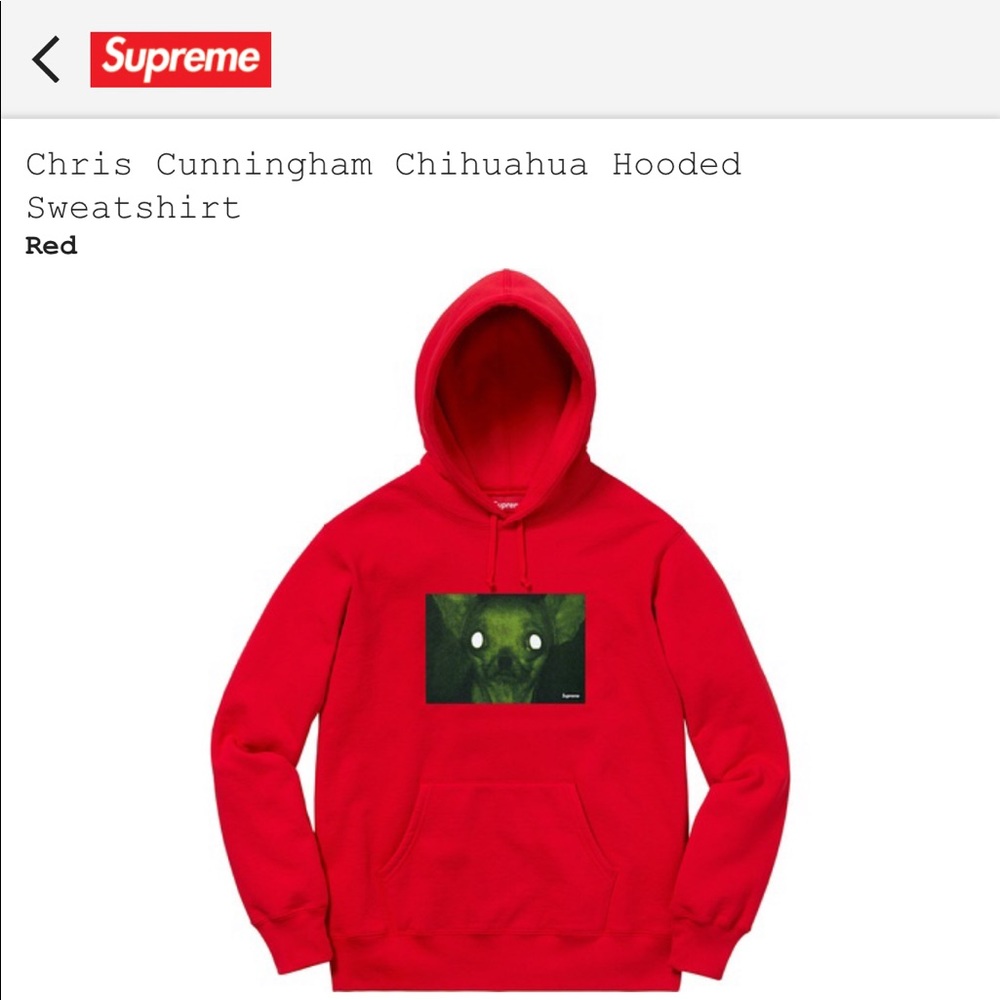 NWT Supreme Chris Cunningham Chihuahua Hoodie